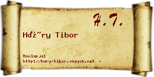Háry Tibor névjegykártya